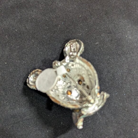 Weiss Vintage Mouse Brooch With Blue Crystals  Silver-Tone Finish Estate sparkle - Picture 3 of 7